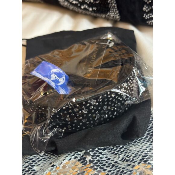 Bandolier Alanis rhinestone lyric crossbody belt/strap net nip - Picture 5 of 8